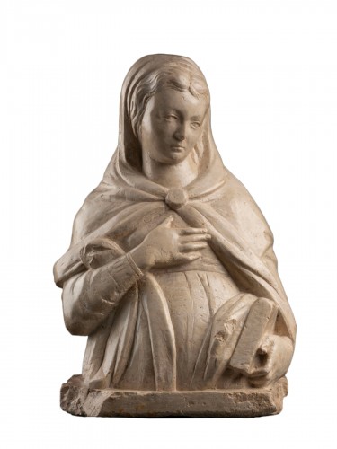 Demi-buste d'une Vierge de l'Annonciation - Italie  fin du XVe siècle