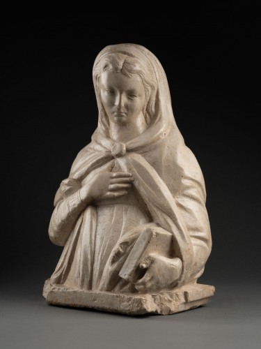 Demi-buste d'une Vierge de l'Annonciation - Italie  fin du XVe siècle - Renaissance