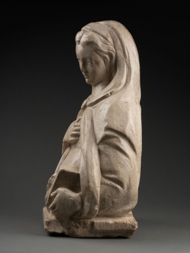 Antiquités - Demi-buste d'une Vierge de l'Annonciation - Italie  fin du XVe siècle