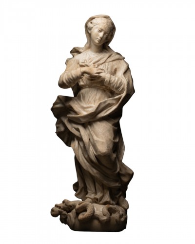 Immaculate Conception in marble - Genoa Late 17th century