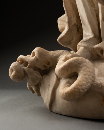 Immaculate Conception in marble - Genoa Late 17th century - Sculpture Style Louis XIV