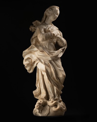 Immaculate Conception in marble - Genoa Late 17th century - 
