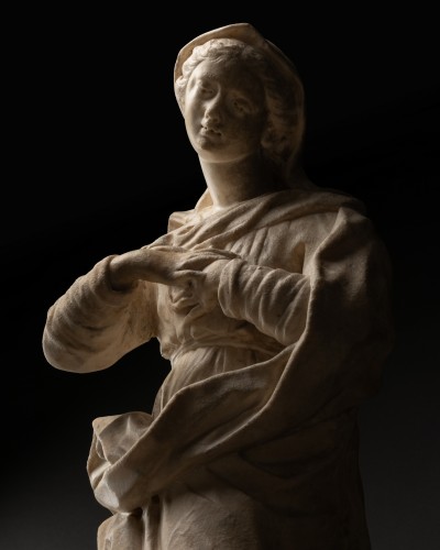 Antiquités - Immaculate Conception in marble - Genoa Late 17th century