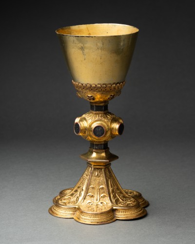 Calice en cuivre doré - Italie, Sienne  XVe siècle - Art sacré, objets religieux Style Moyen Âge