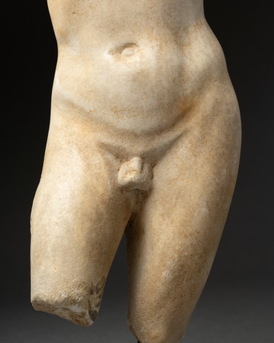 BC to 10th century - Male torso in marble Roman Period 1st-2nd AD