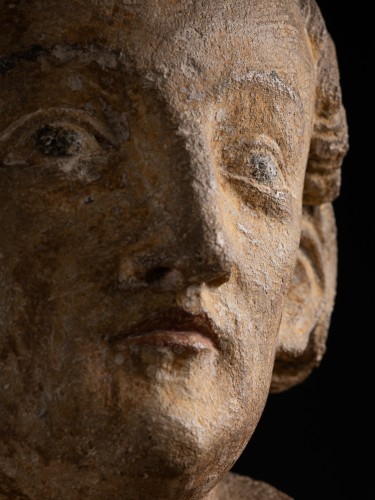 Sculpture  - St. Leonard in stone - France 14th century