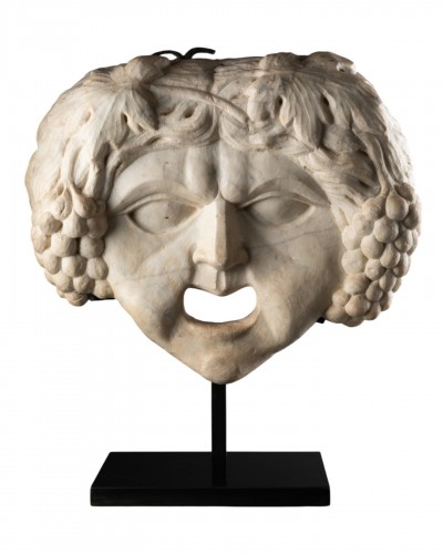 Mascaron représentant Bacchus en marbre - Italie XVIe siècle