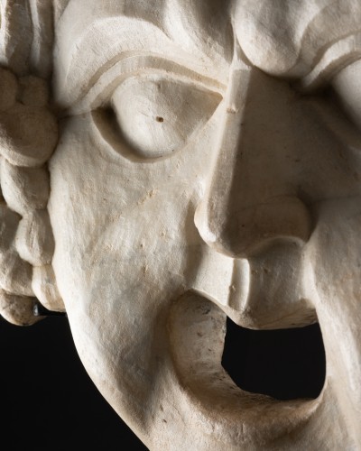 Marble Mascaron representing Bacchus - Italy 16th century - 