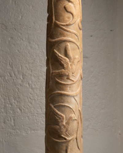 Byzantine-inspired Romanesque Column – Tuscany, Italy12th century - Sculpture Style Middle age