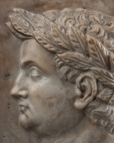 Presumed portrait of Domitian Marble bas-relief,  Italy 16th century - Renaissance