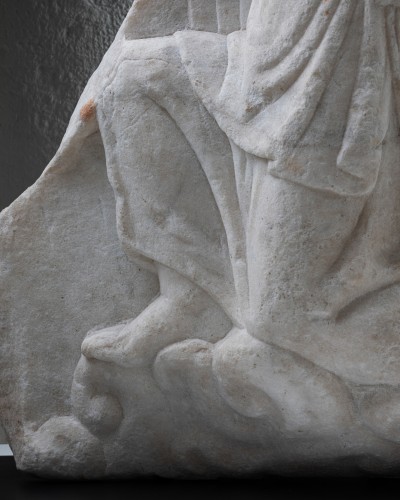 Ancient Art  - Fragment of a marble relief depicting a winged genius, 2nd–3rd century
