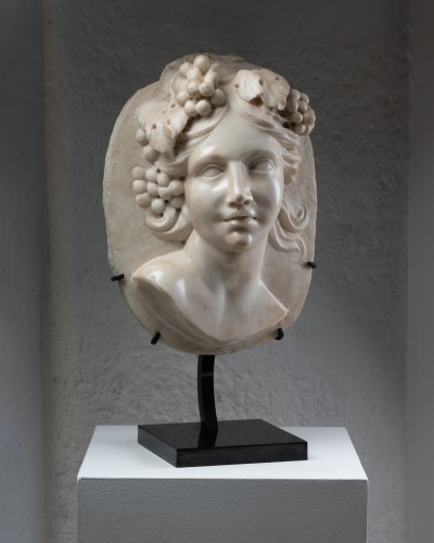 Paire de médaillons en marbre – Nord de l’Italie  XVIIe siècle - Sculpture Style 