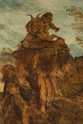 Plateau en bois et arte povera - Les marches, Italie début XVIIIe siècle - Galerie Alexandre Piatti