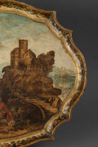 18th century - Wooden tray and arte povera - The Marche, Italy early 18th century