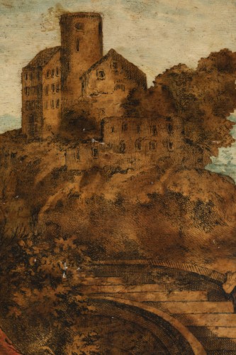  - Plateau en bois et arte povera - Les marches, Italie début XVIIIe siècle