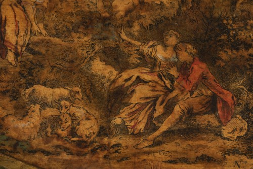 Antiquités - Plateau en bois et arte povera - Les marches, Italie début XVIIIe siècle
