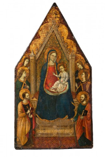 Virgin in majesty with a &quot;golden background&quot; - Tuscan Primitive 14th cent