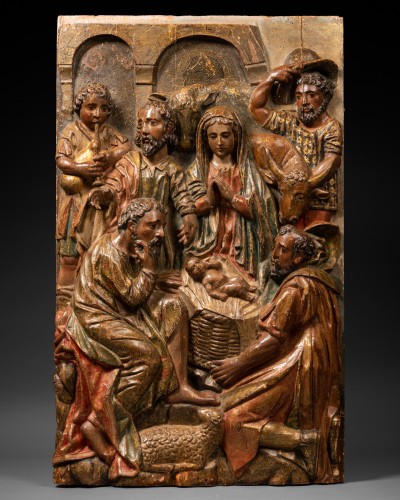 Deux panneaux de retable - Renaissance Espagnole XVIe siècle - Sculpture Style Renaissance