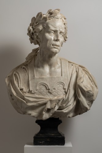 Buste de César en marbre - Baroque Vénitien XVIIe siècle - Sculpture Style 