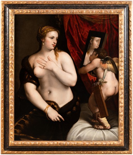 Venus au miroir - Suiveur de Titien - Peinture sur toile