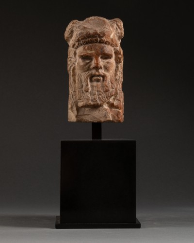 Antiquités - Sommet de pilier hermaïque représentant Dionysos - Empire Romain I/IIe siècle ap J.C