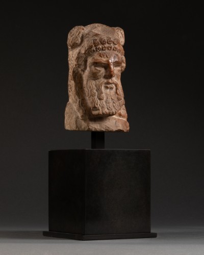 Antiquités - Sommet de pilier hermaïque représentant Dionysos - Empire Romain I/IIe siècle ap J.C