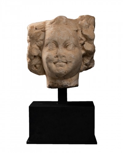 Tête janiforme en marbre - Empire romain Ier / IIIe siècle après J.C