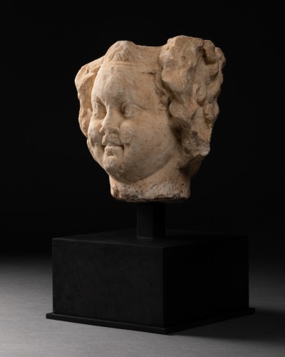 Tête janiforme en marbre - Empire romain Ier / IIIe siècle après J.C - Archéologie Style 