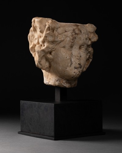 Tête janiforme en marbre - Empire romain Ier / IIIe siècle après J.C - Galerie Alexandre Piatti
