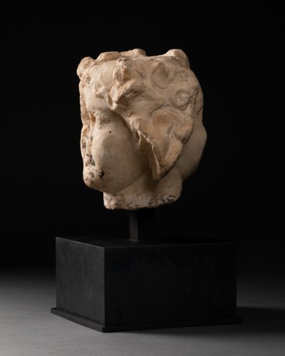Tête janiforme en marbre - Empire romain Ier / IIIe siècle après J.C - 