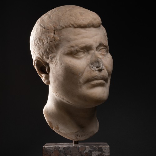 Tête en marbre – Empire romain 1er siècle avant J.C - 