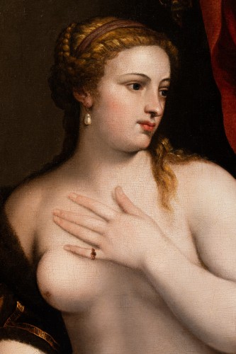 Tableau Venus au miroir – Italie  XVIIe siècle - Tableaux et dessins Style Renaissance