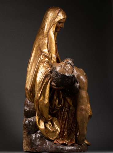 Antiquités - Pietà Attribué à Alonso Berruguete Bois doré et polychromé Espagne – Début XVIe