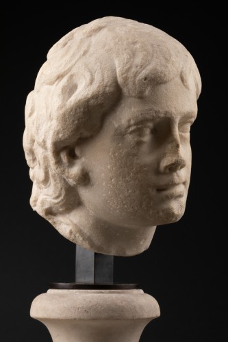 <= 16th century - Head of a young man – Marble Italy 16th century