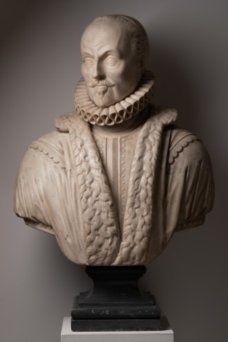 Antiquités - Marble bust representing Willem I of Orange - Holland 17th century