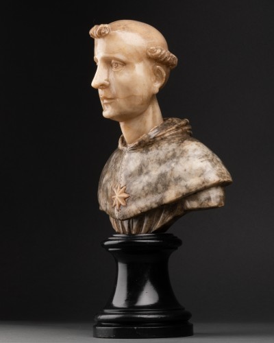 17th century - Bust of Saint Dominic in Alabaster - Italy17th century