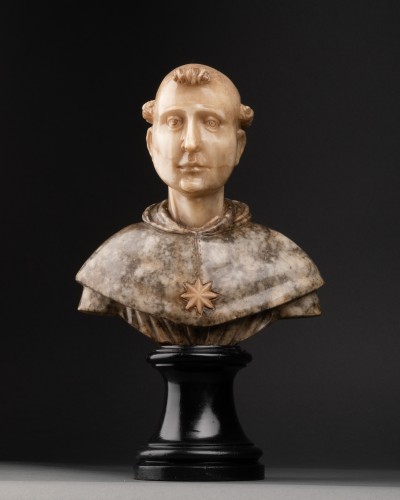 Louis XIII - Bust of Saint Dominic in Alabaster - Italy17th century