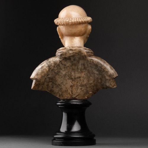 Antiquités - Buste de Saint-Dominique en Albâtre - Italie XVIIe siècle