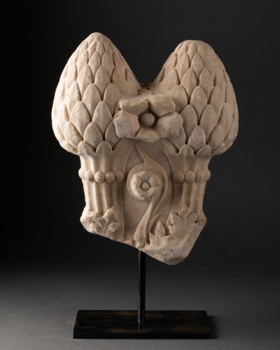 Antiquités - Fragment de colonne décorative en marbre - Italie circa 1500