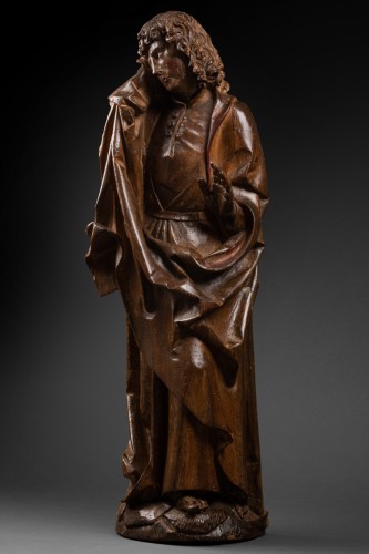 Saint Jean au Calvaire en bois - Allemagne Circa 1500 - Sculpture Style Moyen Âge