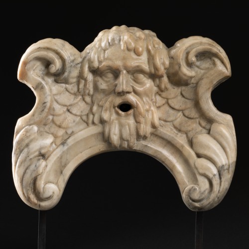 Mascaron de fontaine en marbre, Italie XVIe siècle - Galerie Alexandre Piatti
