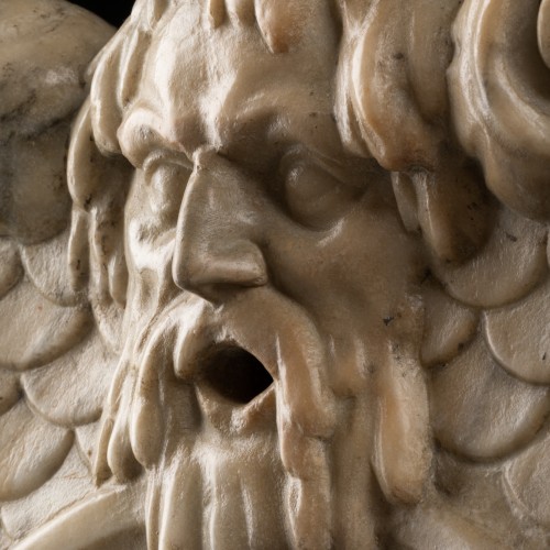 Renaissance - Mascaron de fontaine en marbre, Italie XVIe siècle