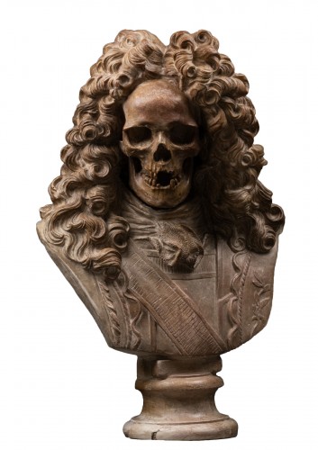 Buste Memento Mori en plâtre - XIXe siècle