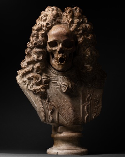 Buste Memento Mori en plâtre - XIXe siècle - Sculpture Style 