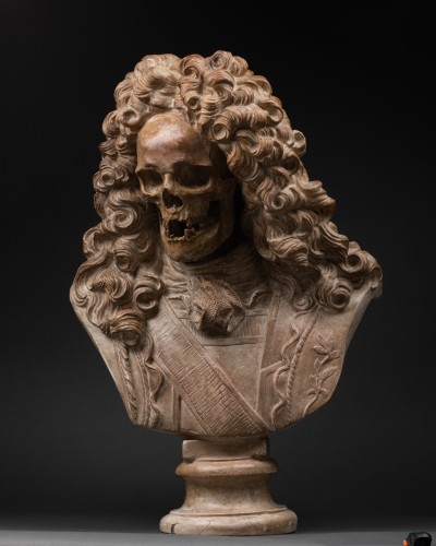 XIXe siècle - Buste Memento Mori en plâtre - XIXe siècle