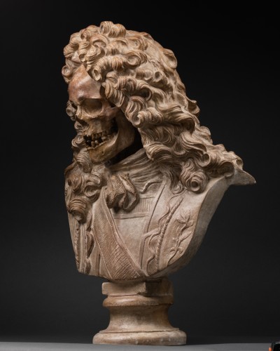 Buste Memento Mori en plâtre - XIXe siècle - 