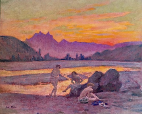 Henri PAILLER (1876-1954)  - Naïades au bord d'un ruisseau