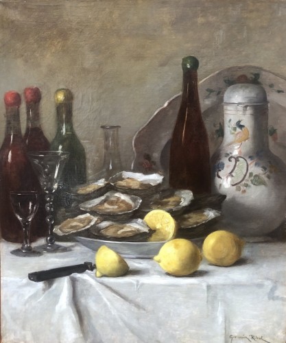 Germain RIBOT (1845-1893) - Nature morte aux huitres et citrons