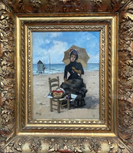 Paul Rossert (1851-1918) Elégante à l'ombrelle