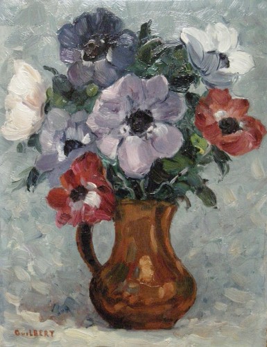 Narcisse Guilbert (1878-1942) vase d'anémones